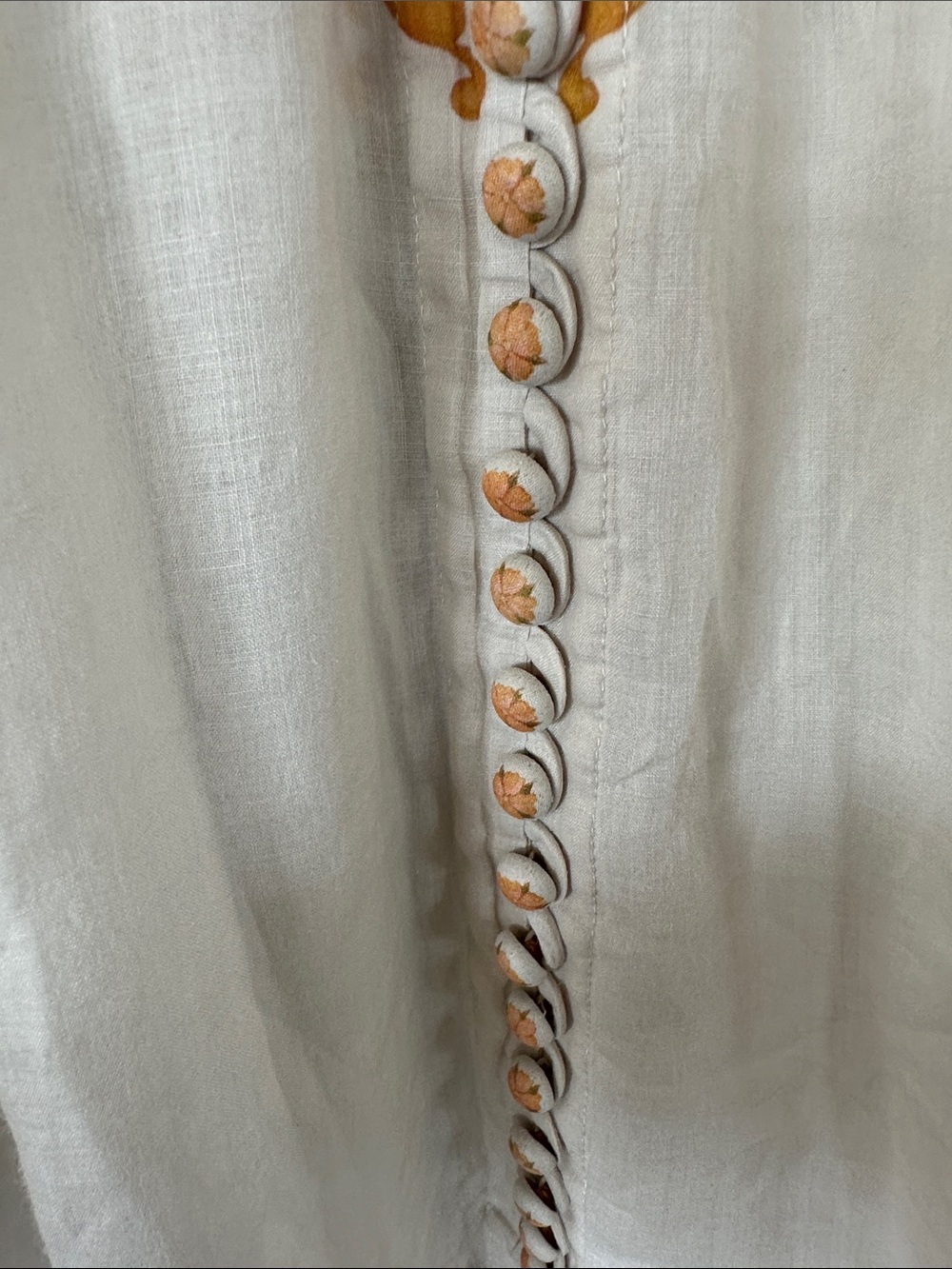Kate Ford Noaea Blouse Cream Floral Peasant Blouse size US 6-8 - Picture 9 of 12